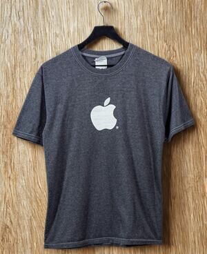 Apple Macintosh Employee T Shirt Small Y2K Vintage Hanes 50/50 Gray Logo Rare